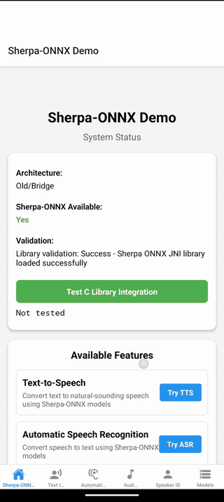 Sherpa ONNX React Native Demo GIF